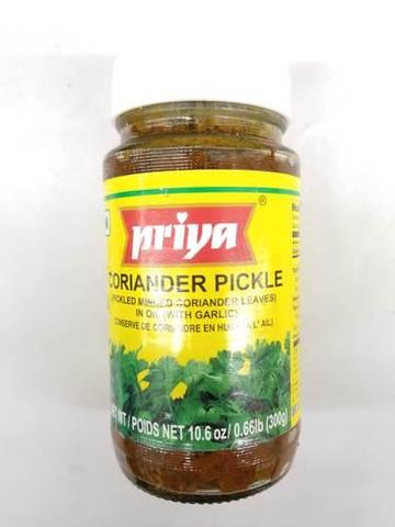 Priya Coriander Pickle In Oil (with Garlic) 11 OZ (300 Grams)