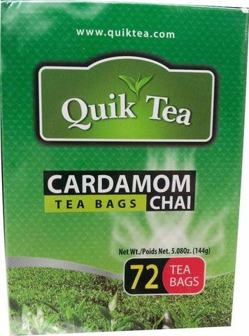Quik Tea Cardamom Chai 72 Tea Bags 5.08 OZ (144 Grams)