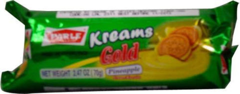Parle Kreams Gold Pineapple Biscuits 70 Grams (2.47 Oz)