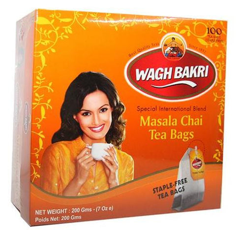 Wagh Bakri Masala Chai Tea Bags 100 Tea Bags 7 OZ (200 Grams)