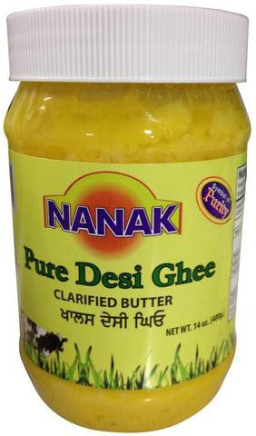 Nanak Pure Desi Ghee (Clarified Butter) 400 Grams (14 OZ)