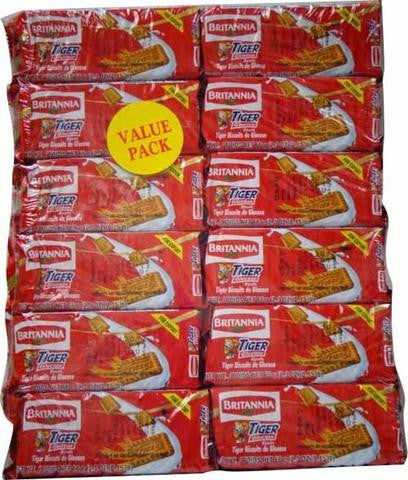 Britannia Tiger Glucose Biscuits 792 Grams (27.6 Oz, 1.08 Lb) 12 Packs