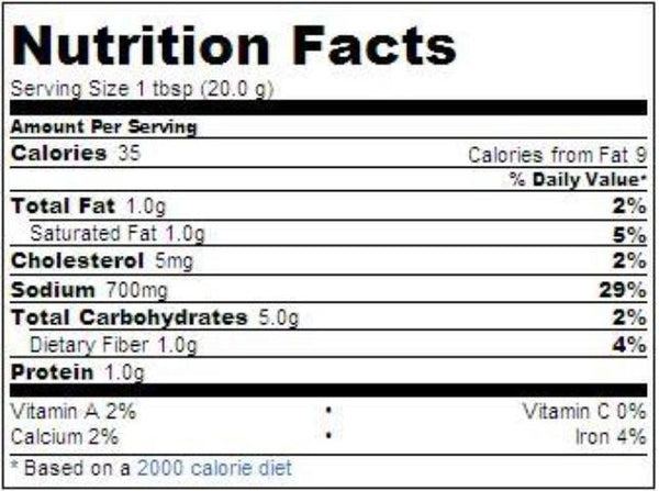 Nutrition Facts-MTR Bisibele Bhath Paste (Spice Paste For Rice) 200 Grams (7.04 OZ)