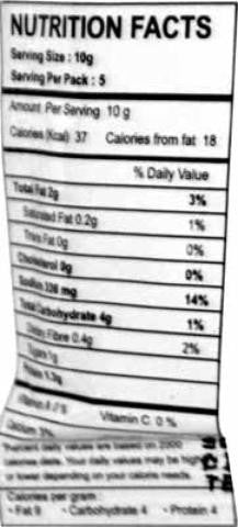 Nutrition Facts-Rasoi Magic Paneer Butter Masala Spice Mix 50 Grams (1.76 OZ)