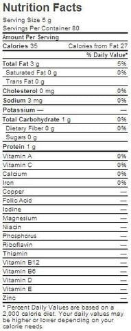 Nutrition Facts-Swad Sesame Seeds White 7 OZ