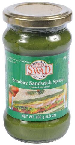 Swad Bombay Sandwich Spread Mild (Coriander & Mint) 9.9 OZ (280 Grams)