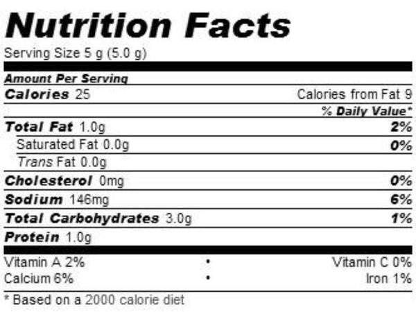 Nutrition Facts-Swad Garam Masala Powder 7 OZ (200 Grams)