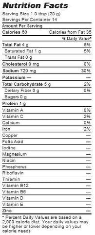 Nutrition Facts-Swad Garlic Pickle 10 OZ (283 Grams)