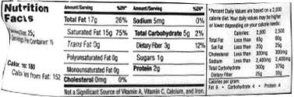 Nutrition Facts-Swad Coconut Powder 14 OZ (397 Grams)