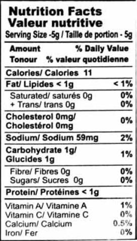 Nutrition Facts-MDH Kitchen King Blend Of Spices 500 Grams (17.5 OZ)