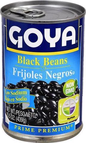 Goya Black Beans (low Sodium) 15 OZ (439 Grams)