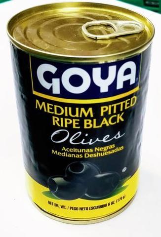 Goya Medium Pitted Ripe Black Olives 6 OZ (170 Grams)