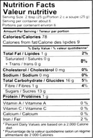 Nutrition Facts-Shan Special Sheer Khurma Mix 150 Grams (5.2 OZ)