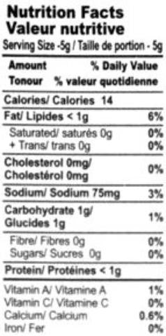 Nutrition Facts-MDH Chicken Curry Masala 100 Grams (3.5 OZ)