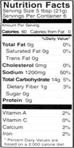 Nutrition Facts-Shan Spices For Chicken Broast Mix 125 Grams (4.38 OZ)