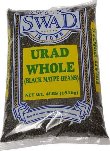Swad Urad Whole Black Matpe Beans 4 LB (1.816 KG)