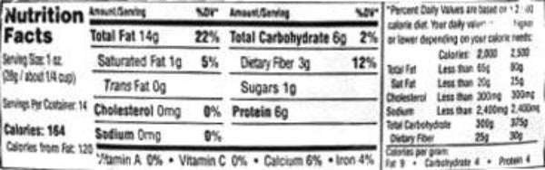 Nutrition Facts-Swad Slivered Almonds 14 OZ (397 Grams)