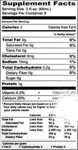 Nutrition Facts-Basic Ayurveda Bitter Gourd Karela Juice
