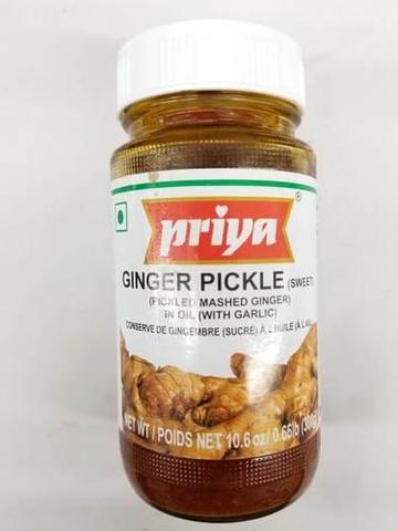 Priya Sweet Ginger Pickle In Oil (with Garlic) 11 OZ (300 Grams)
