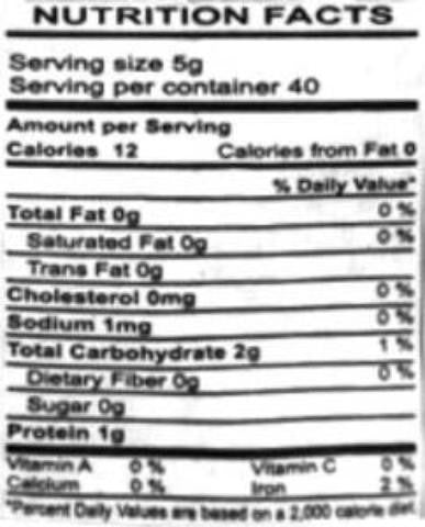 Nutrition Facts-Swad Fenugreek Seeds 7 OZ (200 Grams)