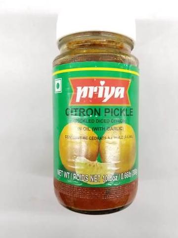 Priya Citron Pickle In Oil (with Garlic) 11 OZ (300 Grams)