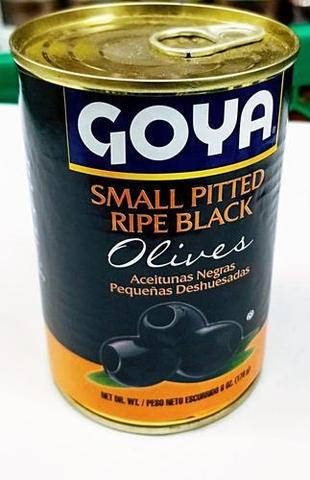 Goya Small Pitted Ripe Black Olices 6 OZ (170 Grams)