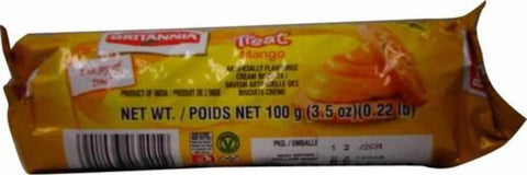 Britannia Treat Mango Biscuits 100 Grams (3.5 OZ) 0.22 LB