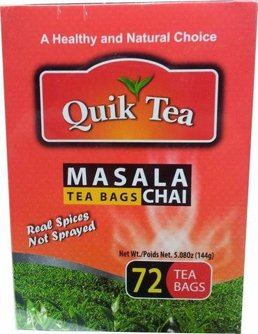 Quik Tea Masala Chai 72 Tea Bags 5.08 OZ (144 Grams)