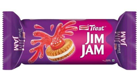 Britannia Treat Jim Jam Flavored Sandwich Biscuits 3.5 OZ (100 Grams)