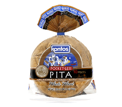 Kontos Whole Wheat Pocket-Less Pita 28 OZ